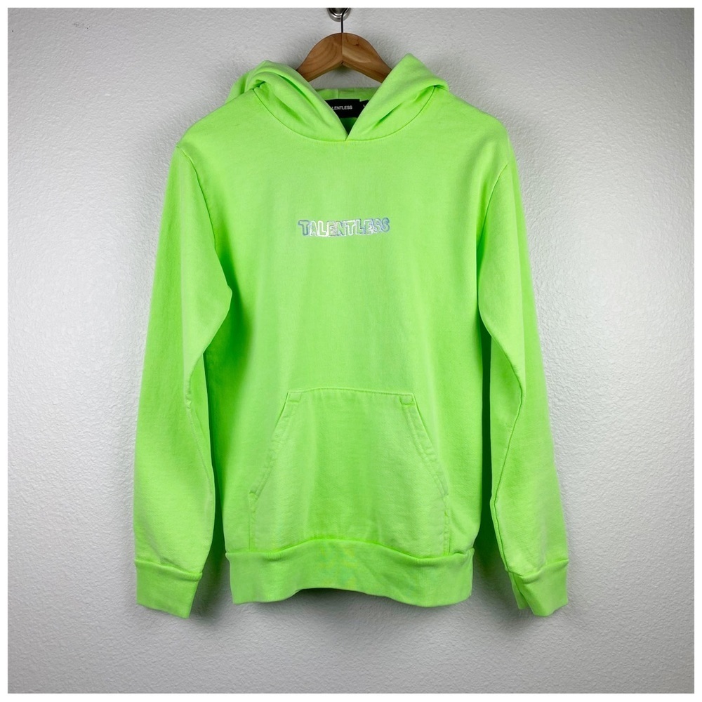 Talentless Neon Green‎ Hoodie Size Large